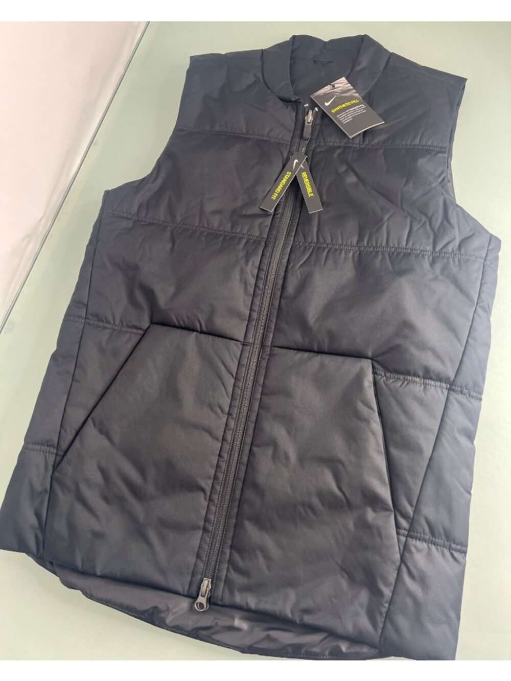 Nike Reversible Golf Jacket Vest Mens Small S Puffer Full Zip Black Lightweight